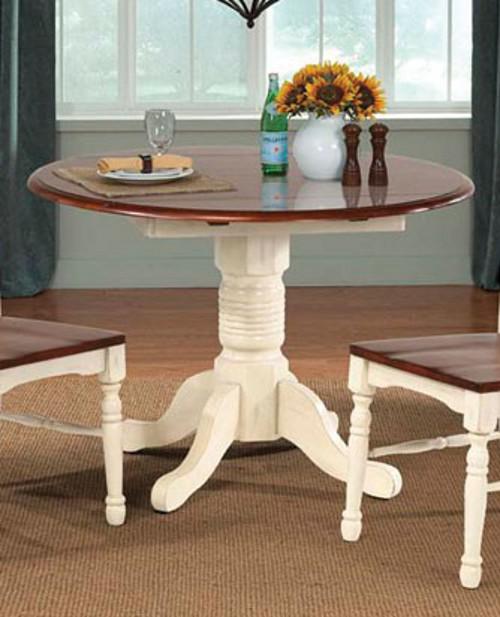 A-America British Isles 42" Dropleaf Dining Table in Merlot/Buttermilk
