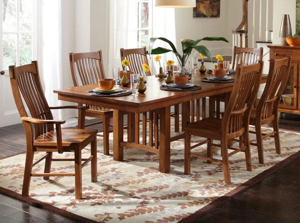 A-America Laurelhurst Trestle Dining Table in Mission Oak