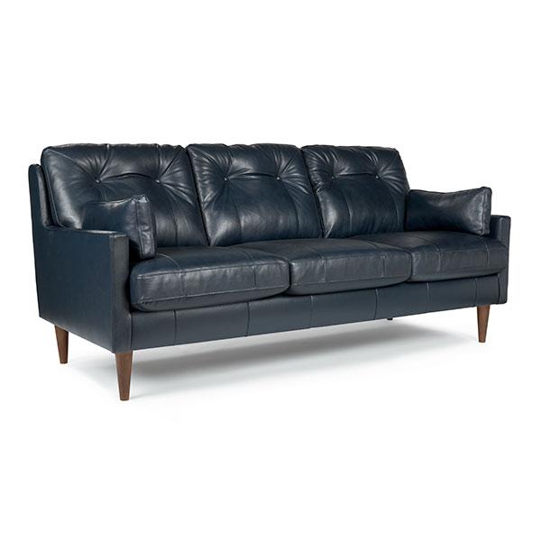 TREVIN COLLECTION LEATHER STATIONARY SOFA W/2 PILLOWS- S38ELU