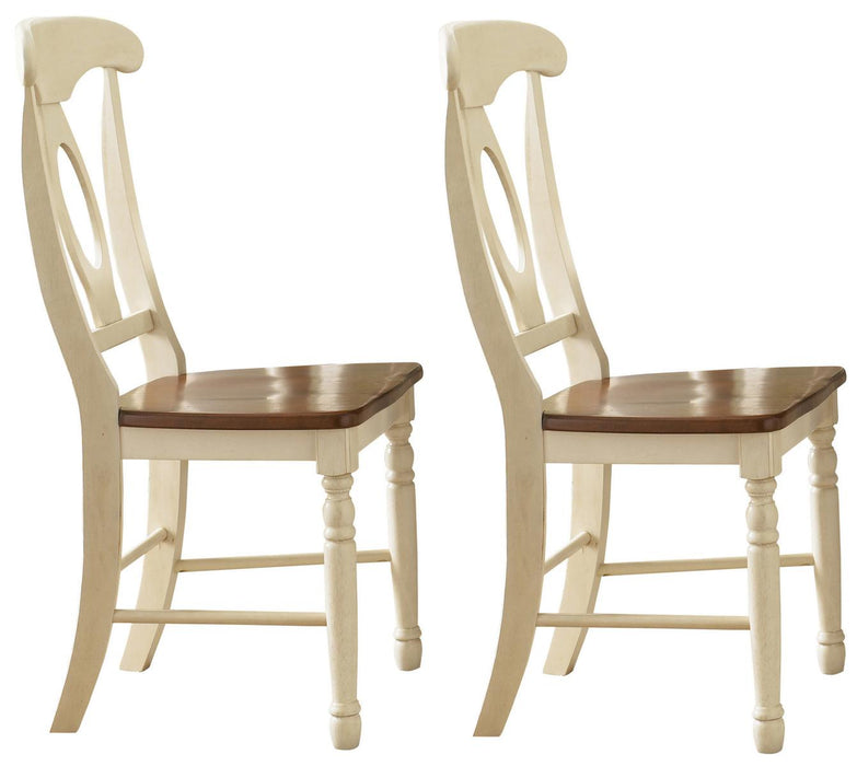 A-America British Isles Napoleon Side Chair in Merlot/Buttermilk (Set of 2) image