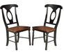 A-America British Isles Napoleon Side Chair in Oak/Black (Set of 2) image