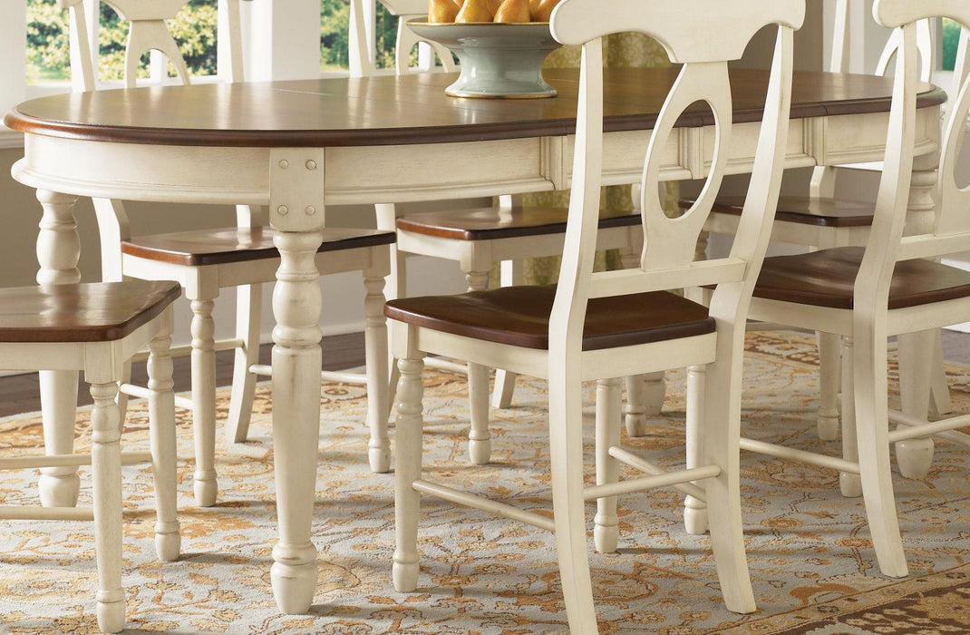 A-America British Isles Oval Leg Dining Table in Merlot/Buttermilk image