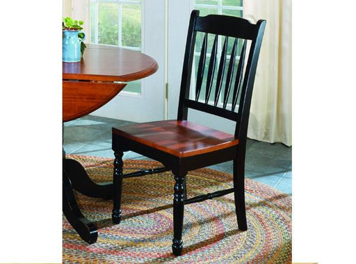 A-America British Isles Slatback Side Chair in Oak/Black (Set of 2) image