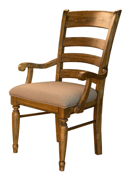 A-America Furniture Bennett Ladderback Upholstered Arm Chair in Smoky Quartz (Set of 2) image