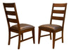 A-America Furniture Carter Ladderback Upholstered Side Chair in Rich Tobacco (Set of 2) image