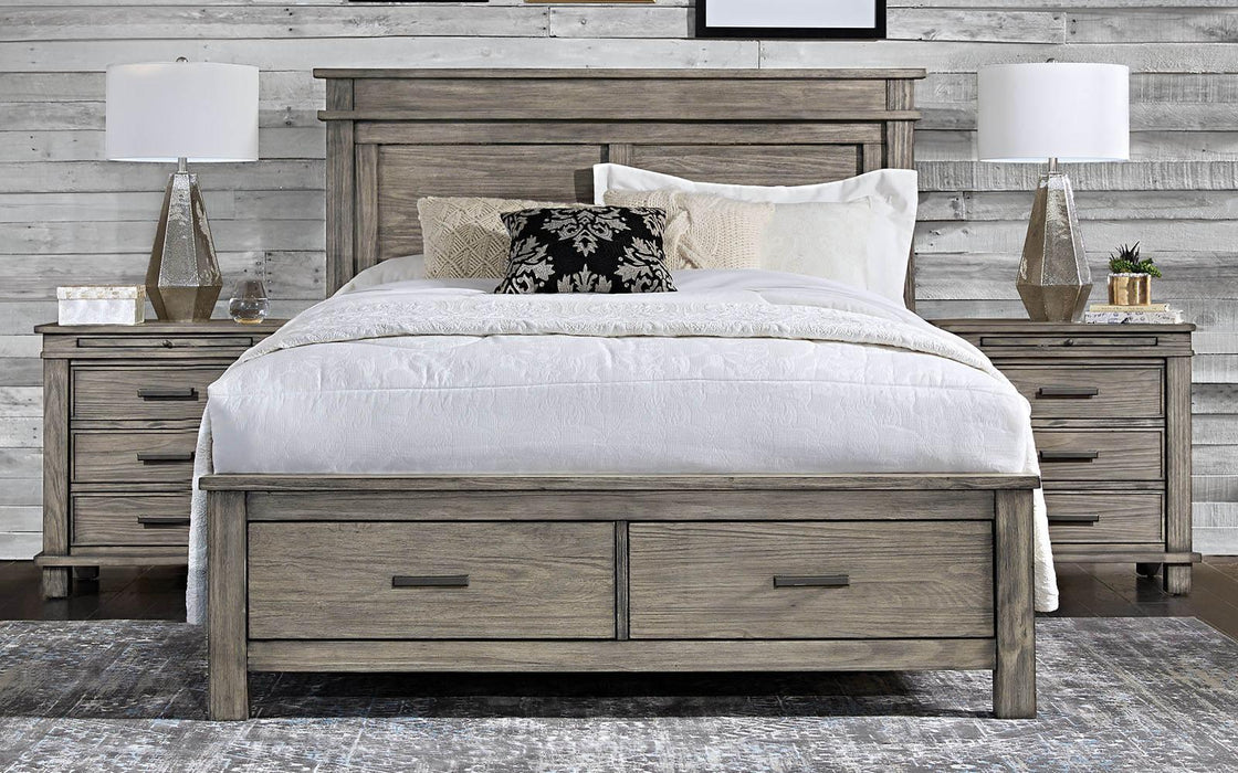 A-America Furniture Glacier Point Queen Storage Bed in Greystone image