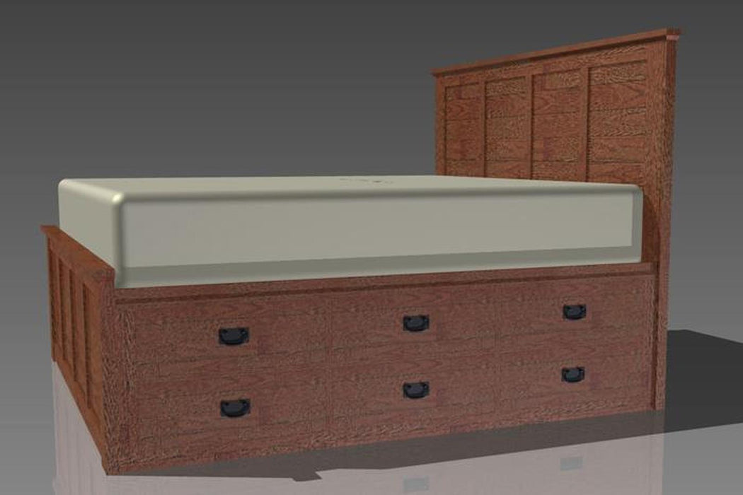 A-America Furniture Queen Captain Bed in Harvest image
