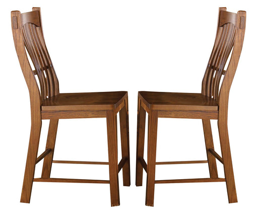 A-America Laurelhurst Slatback Barstool in Mission Oak (Set of 2) image