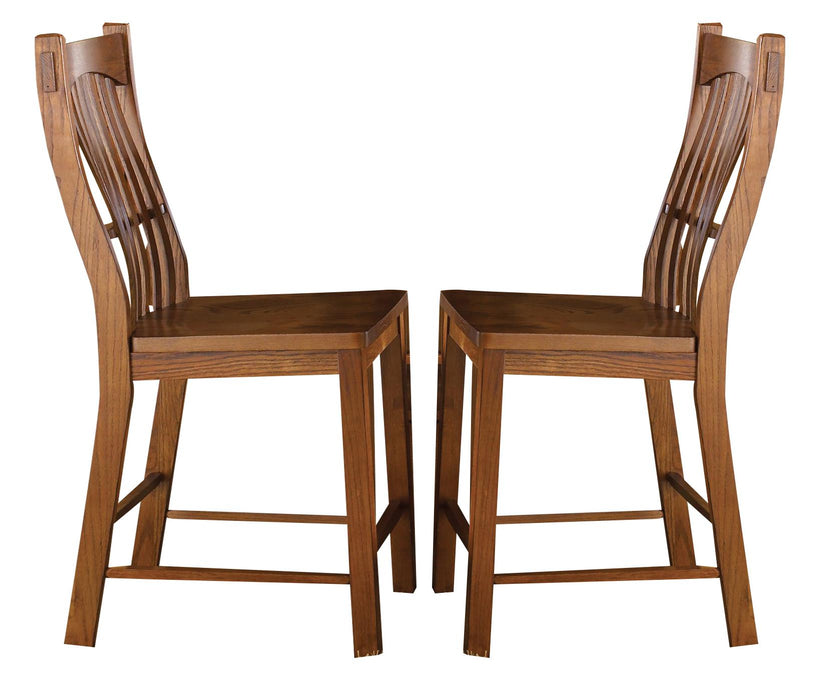 A-America Laurelhurst Slatback Barstool in Mission Oak (Set of 2) image