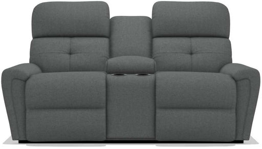 La-Z-Boy Douglas Grey Power Reclining Loveseat with Headrest and Console image