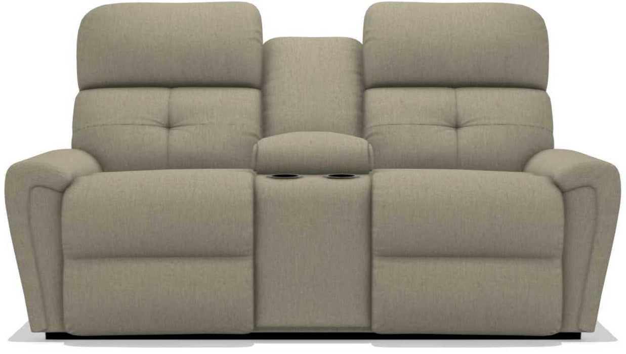 La-Z-Boy Douglas Teak Power Reclining Loveseat with Headrest and Console image