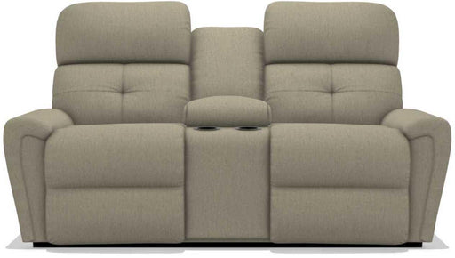 La-Z-Boy Douglas Teak Power Reclining Loveseat with Headrest and Console image