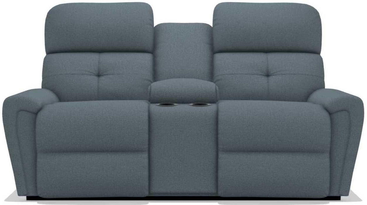 La-Z-Boy Douglas Denim Power Reclining Loveseat with Headrest and Console image