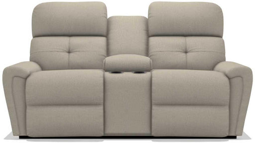 La-Z-Boy Douglas Pewter Power Reclining Loveseat with Headrest and Console image