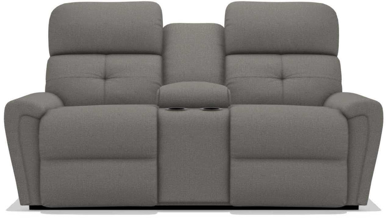 La-Z-Boy Douglas Flannel Power Reclining Loveseat with Headrest and Console image