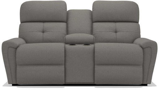 La-Z-Boy Douglas Flannel Power Reclining Loveseat with Headrest and Console image