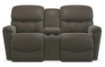 La-Z-Boy Kipling Tar Power Reclining Loveseat With Headrest and Console image
