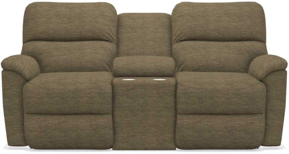 La-Z-Boy Brooks Moss Reclining Loveseat With Console image