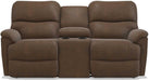 La-Z-Boy Trouper PowerRecline La-Z-Time Whiskey Reclining Loveseat with Headrest and Console image