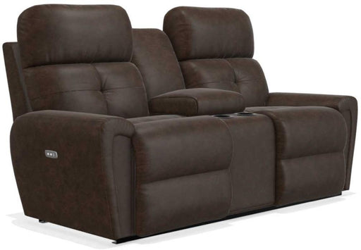 La-Z-Boy Douglas Walnut La-Z-Time Full Power Reclining Loveseat With Console image